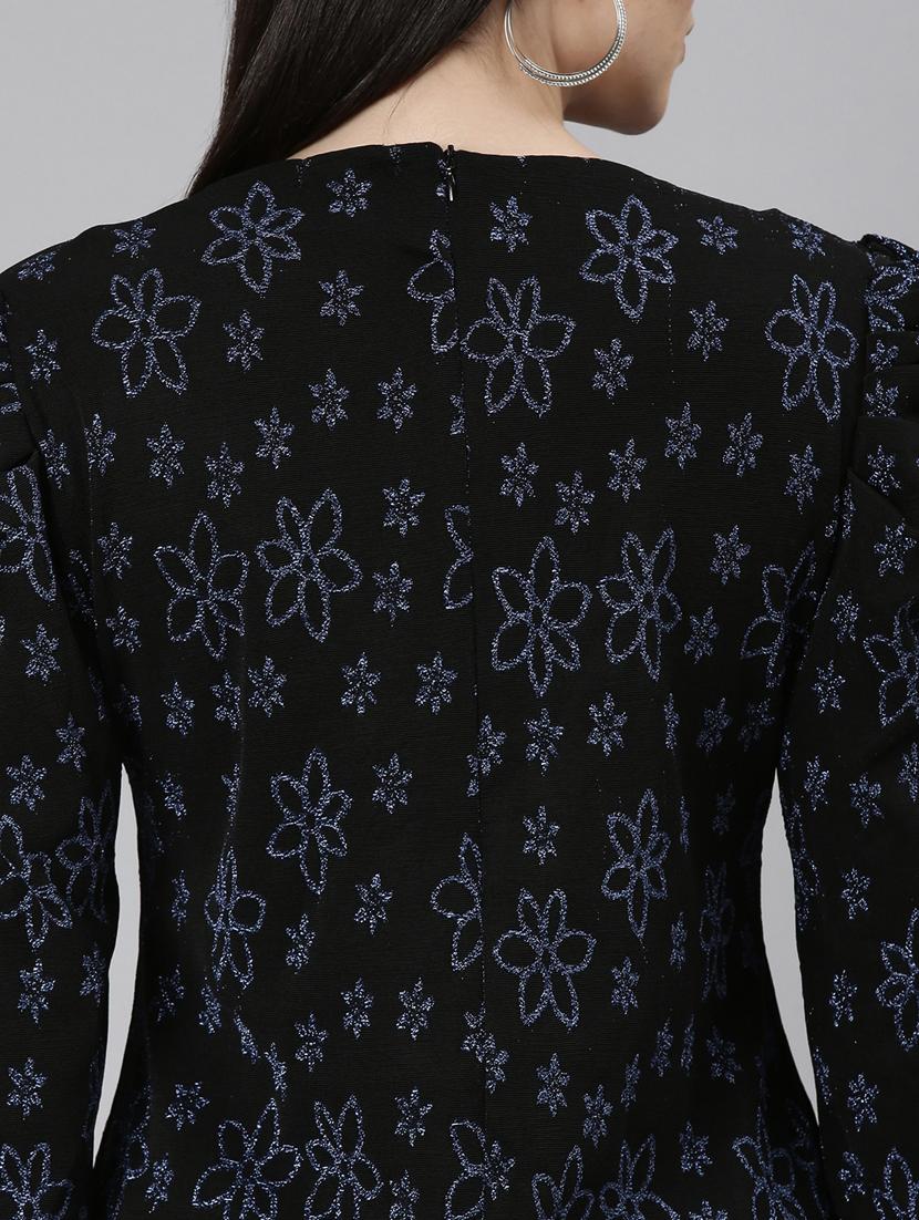 black self design shift dress - 20383472 - Standard Image - 5