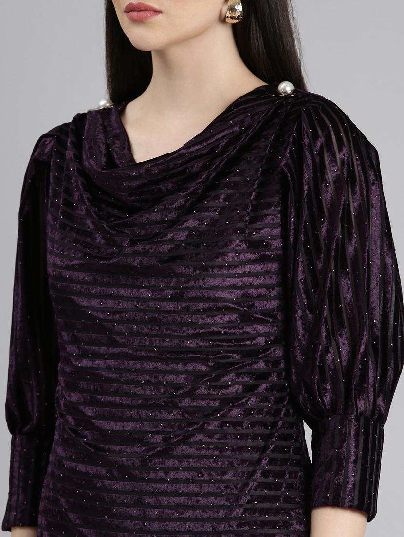 purple embellished asymmetric dress - 20383479 - Standard Image - 5