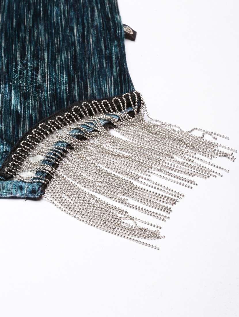 teal self designed bodycon dress - 20383481 -  Standard Image - 5