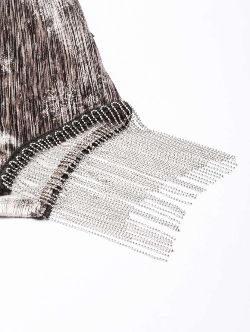 brown self designed one shoulder bodycon dress - 20383482 -  Standard Image - 5