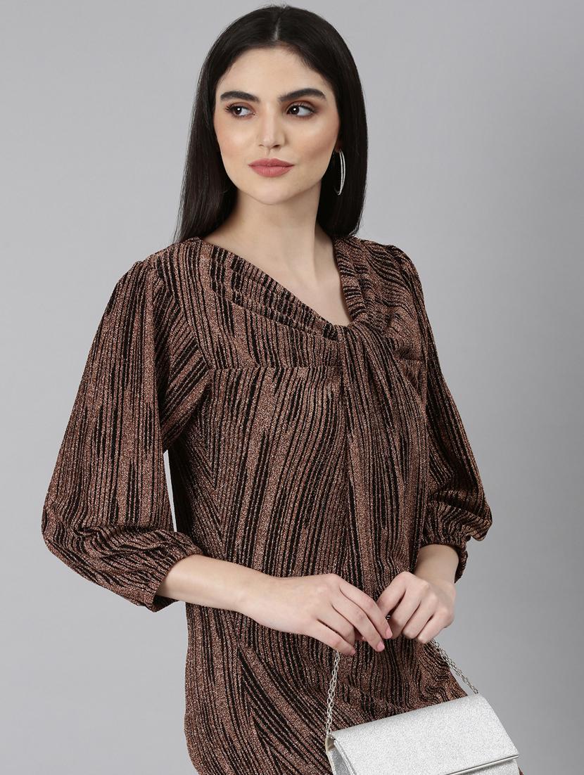 women brown nylon gown dress - 20383503 - Standard Image - 3