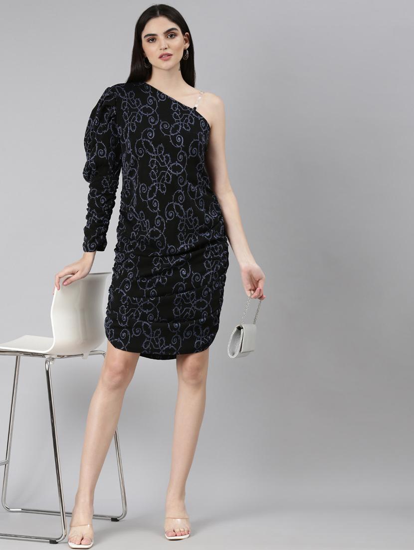 black foil print sheath dress - 20383506 - Standard Image - 3