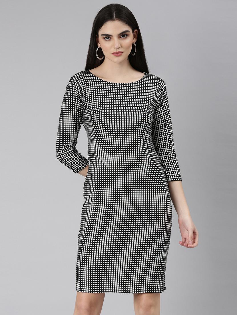 silver foil print sheath dress - 20383515 - Zoom Image - 0