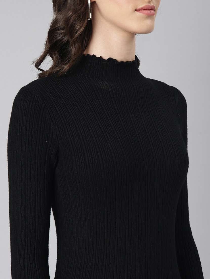 black self design bodycon dress - 20383533 -  Standard Image - 5