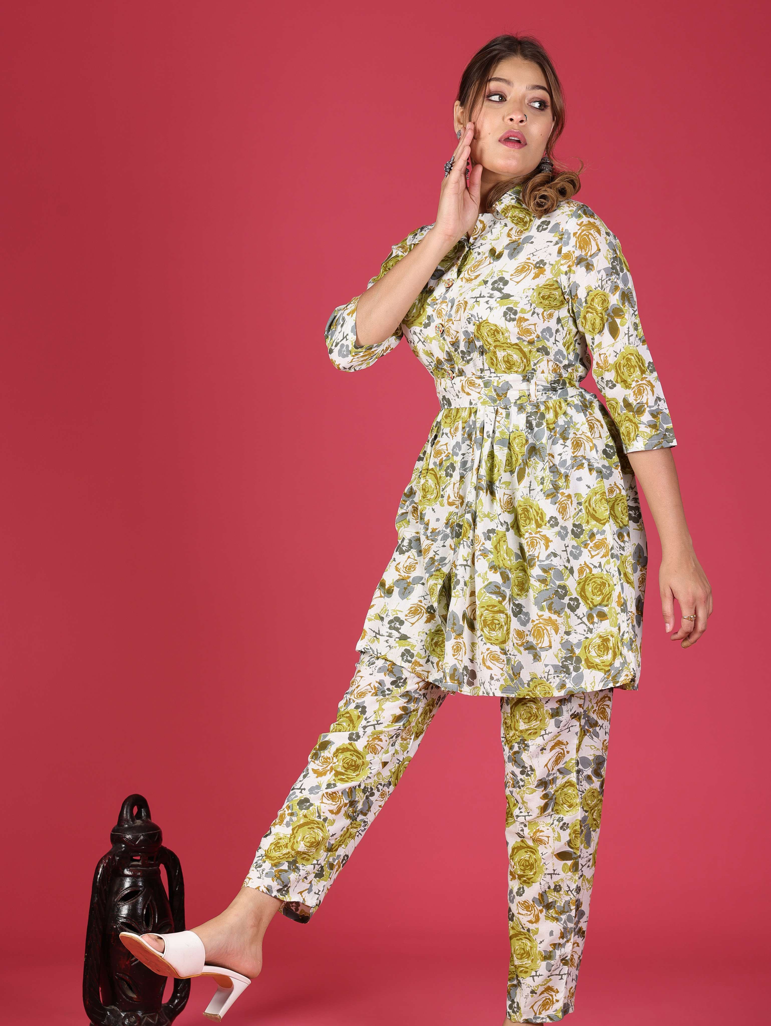 rayon casual floral print cot set