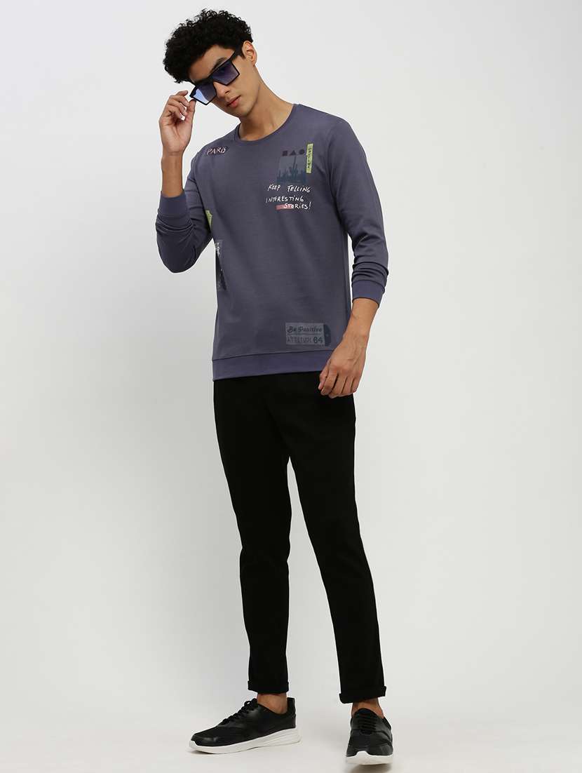 mens front print sweatshirt - 20383855 - Standard Image - 3