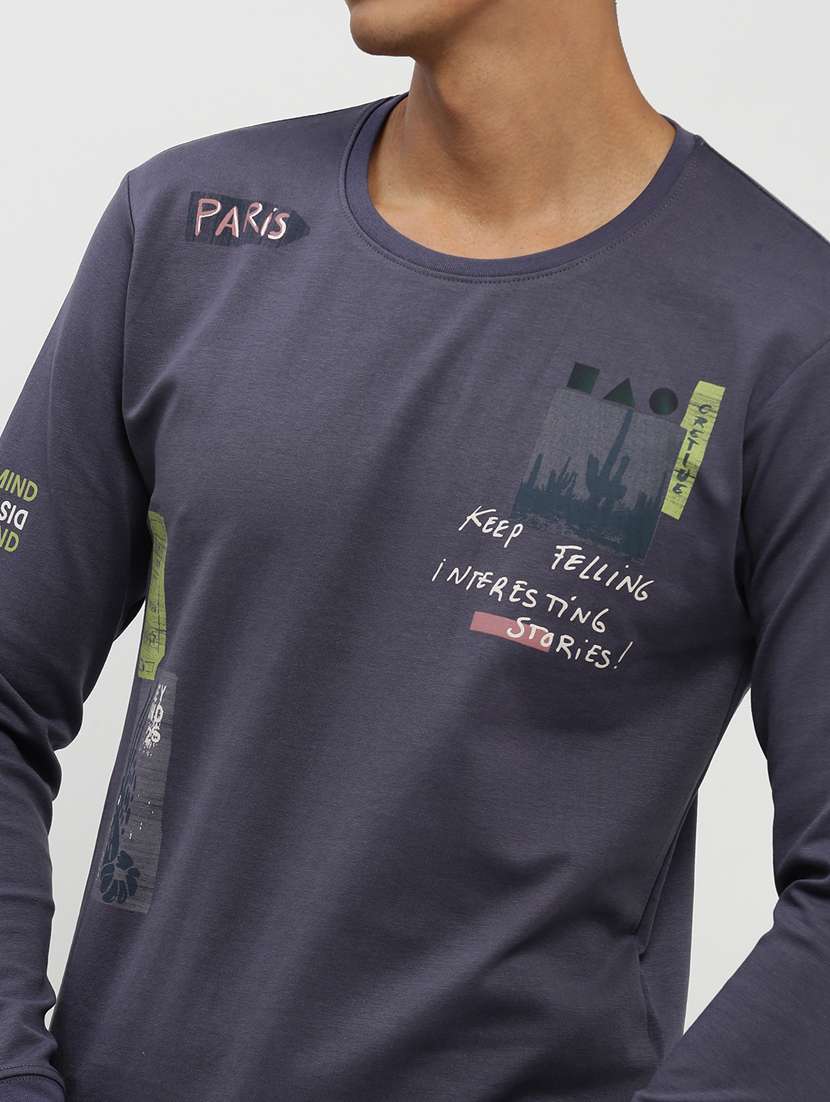 mens front print sweatshirt - 20383855 - Standard Image - 5