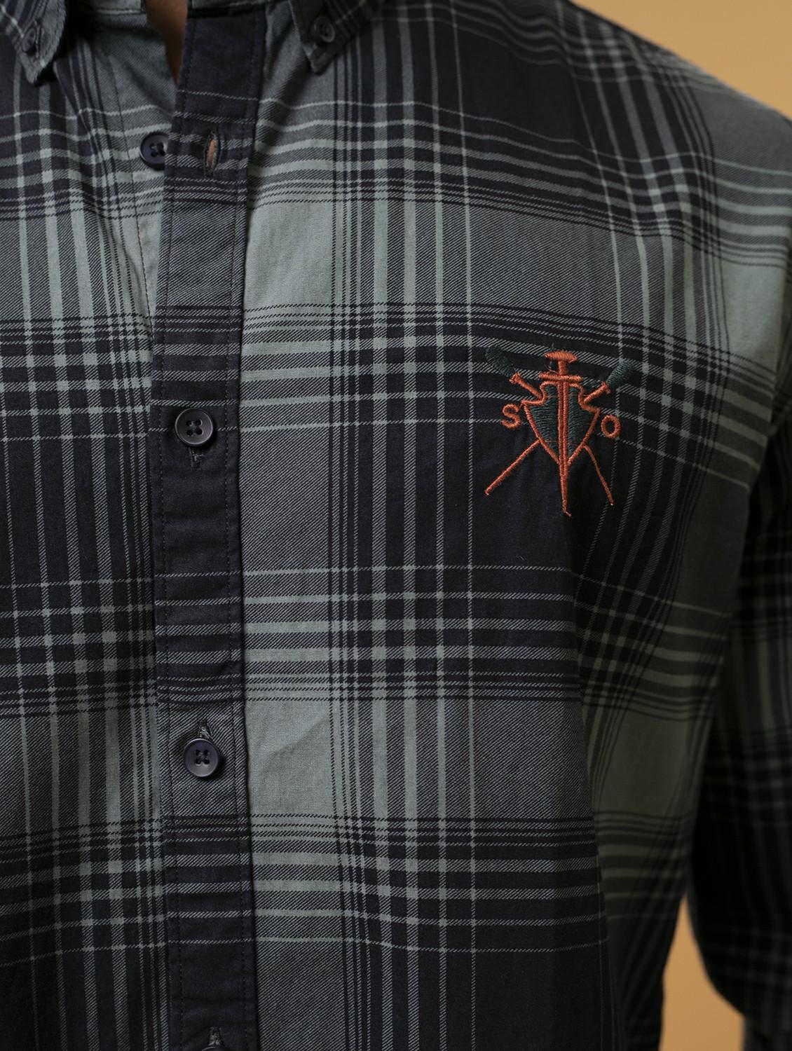 men multi colored checkered cotton blend casual shirt - 20383980 - Standard Image - 5