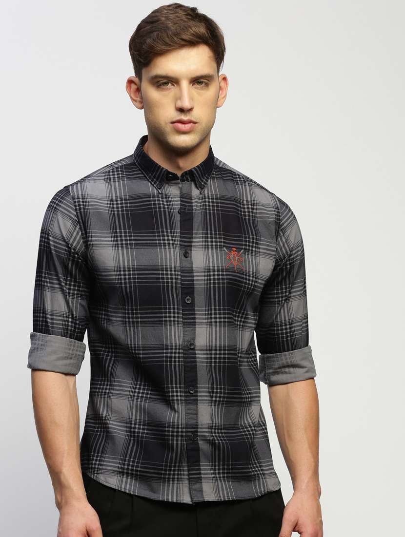 men multi color tartan cotton blend casual shirt - 20383982 - Zoom Image - 0
