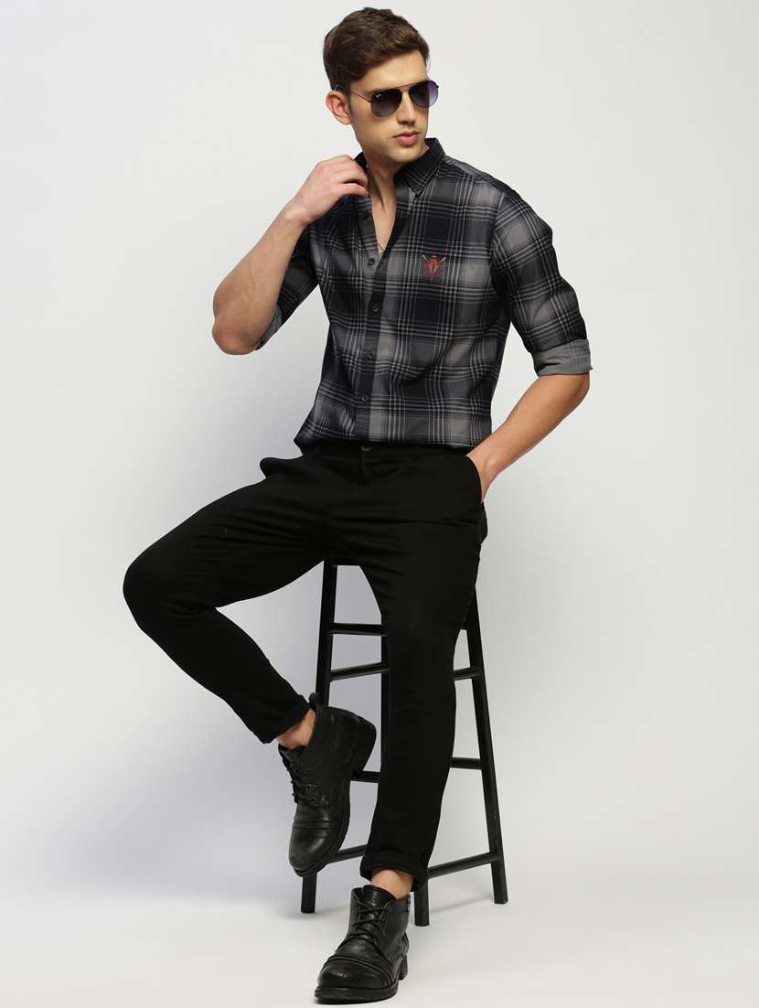 men multi color tartan cotton blend casual shirt - 20383982 - Standard Image - 3