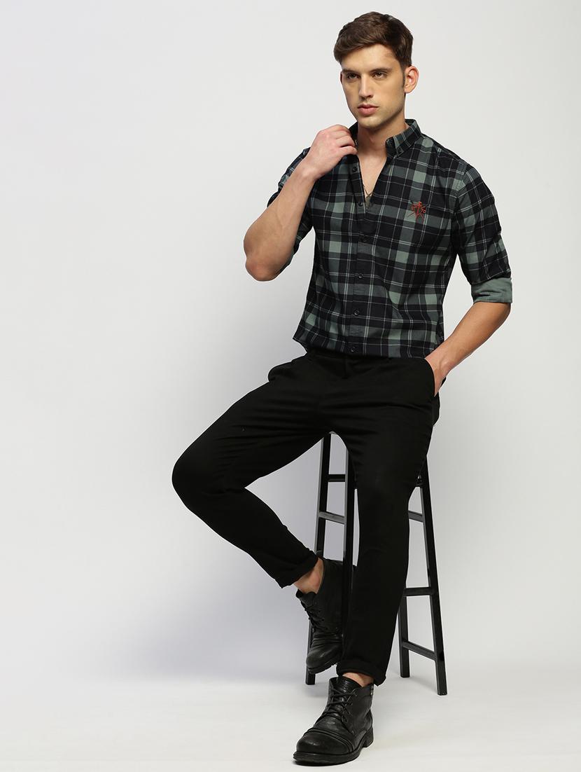 men multi colored checkered cotton blend casual shirt - 20383987 - Standard Image - 3
