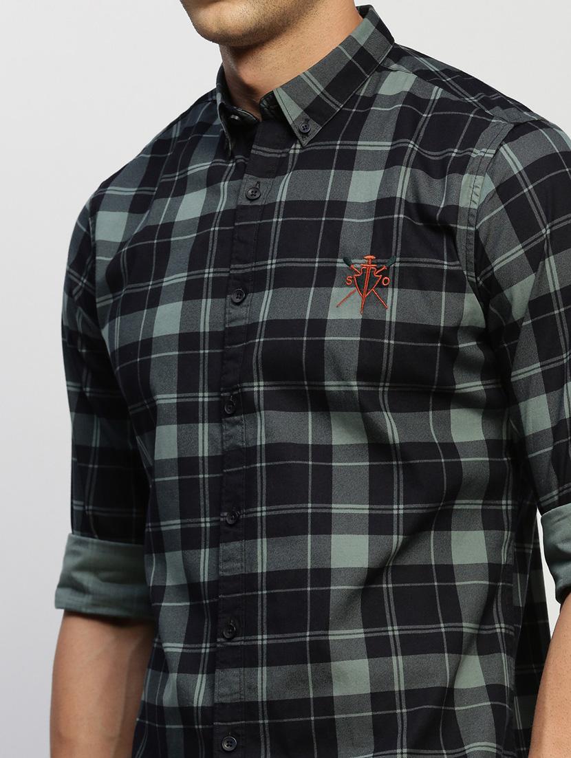 men multi colored checkered cotton blend casual shirt - 20383987 - Standard Image - 5