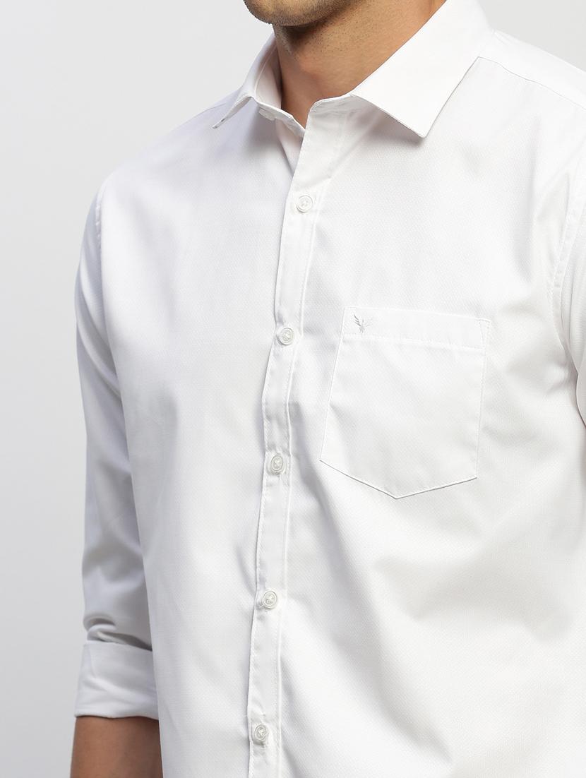 men white solid cotton blend casual shirt - 20384026 - Standard Image - 5