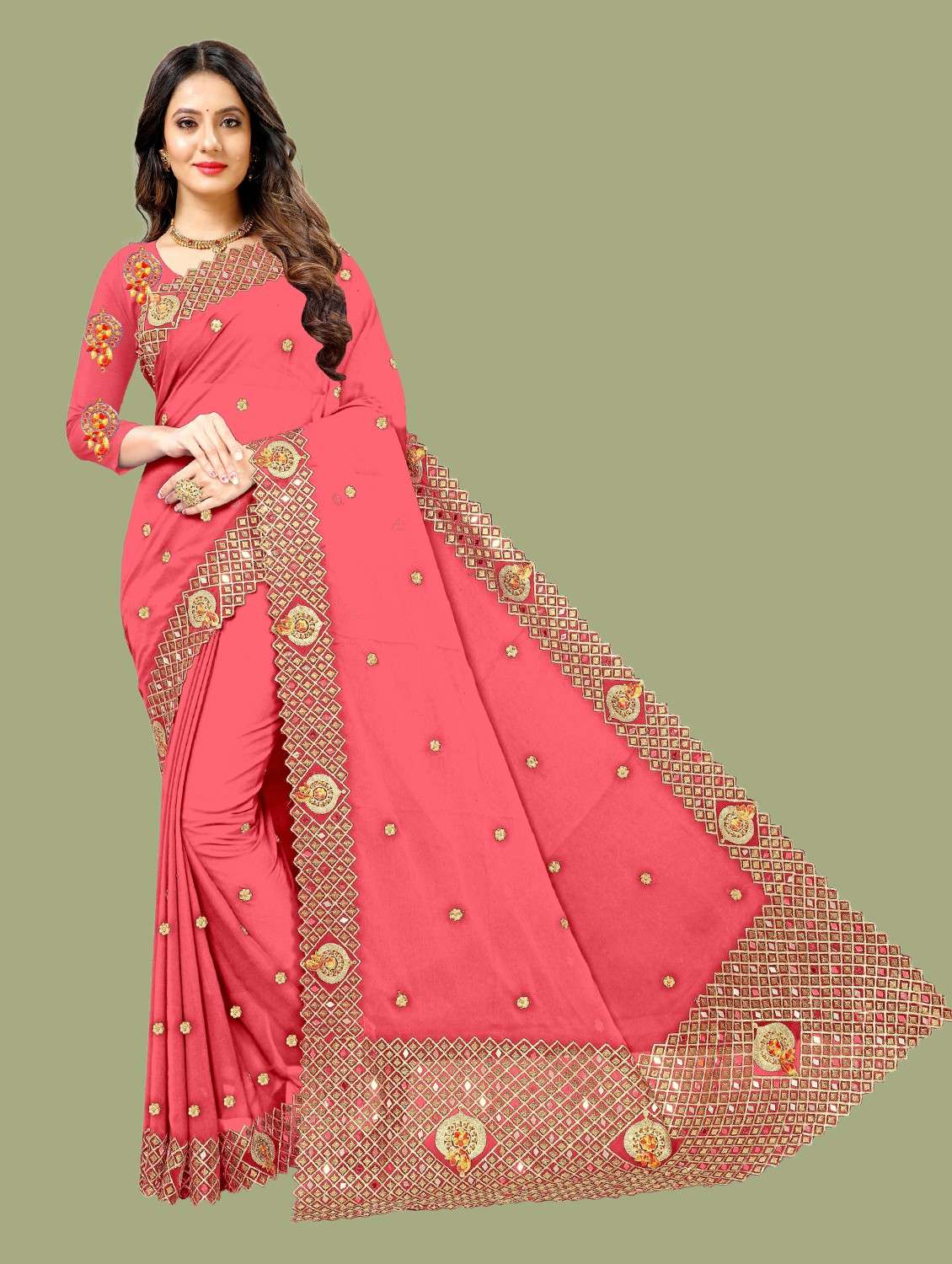banarasi silk saree with weaving gold zari border with blouse - 20384057 - Zoom Image - 0