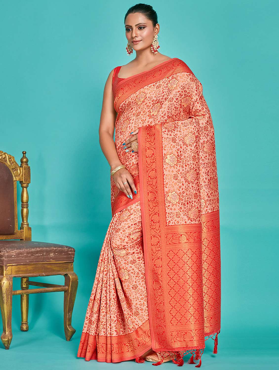 women's banarasi saree with blouse