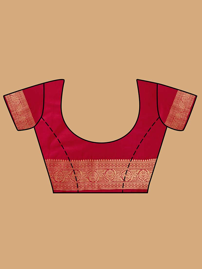 women's floral purple colored saree with blouse - 20384227 -  Standard Image - 3