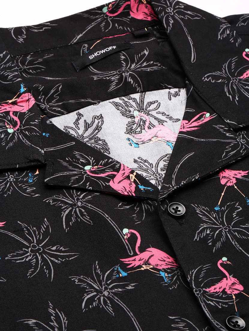 men black printed cotton blend co-ord set - 20384299 -  Standard Image - 5