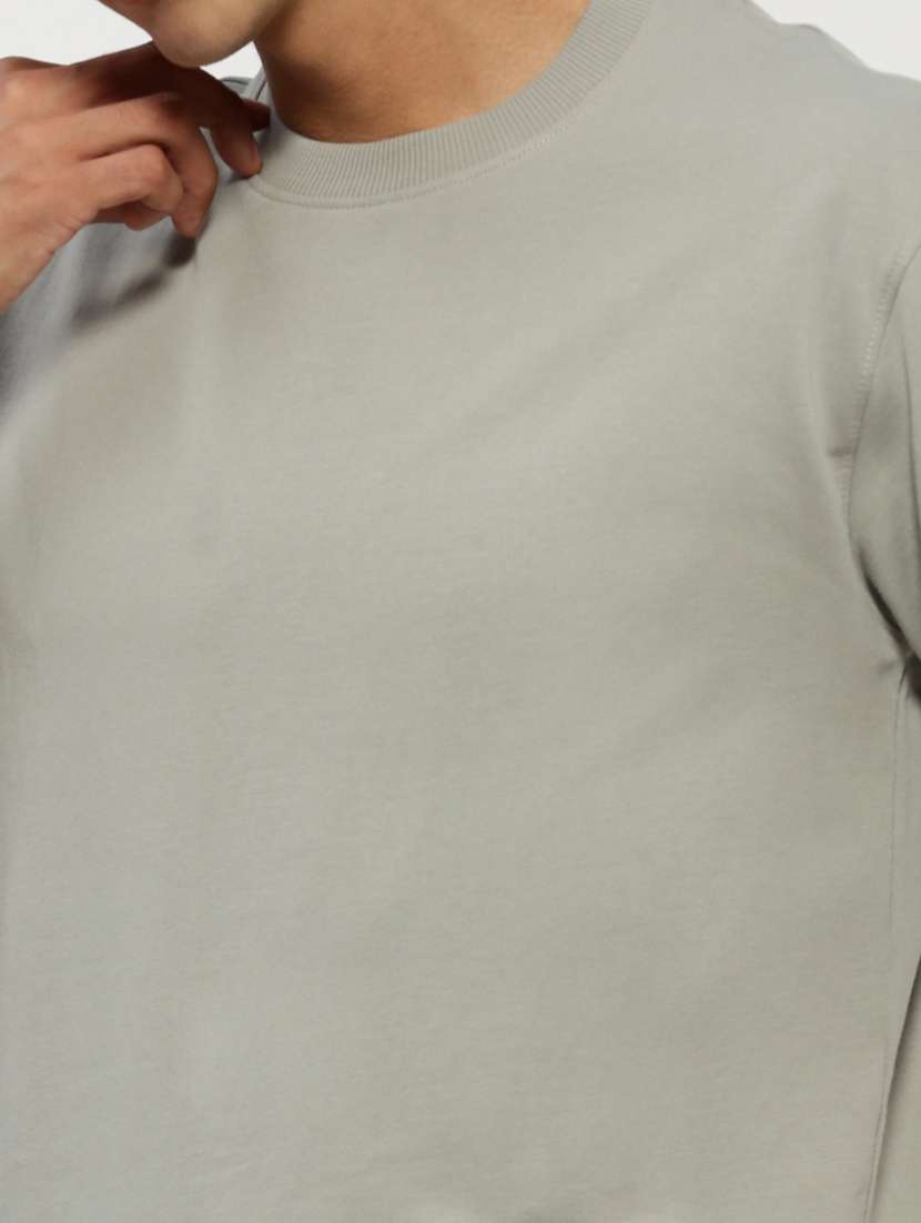 men grey solid cotton blend co-ord set - 20384301 -  Standard Image - 5