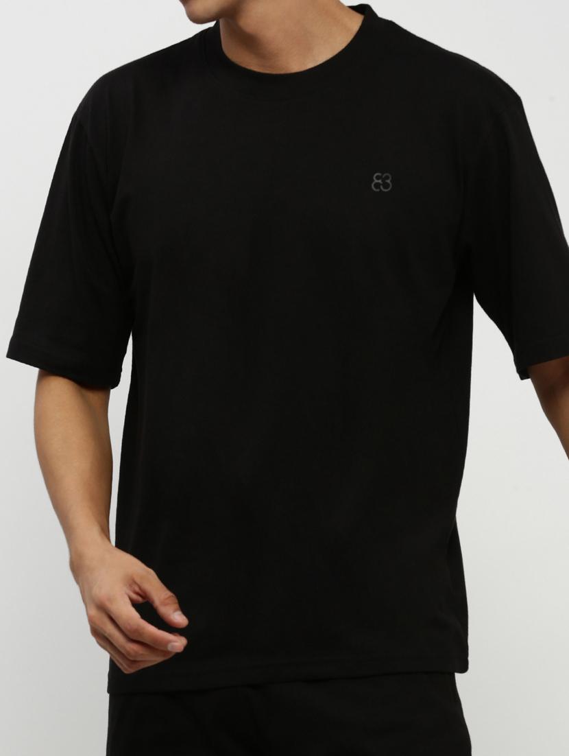 men solid black cotton blend co-ord set - 20384310 - Standard Image - 5