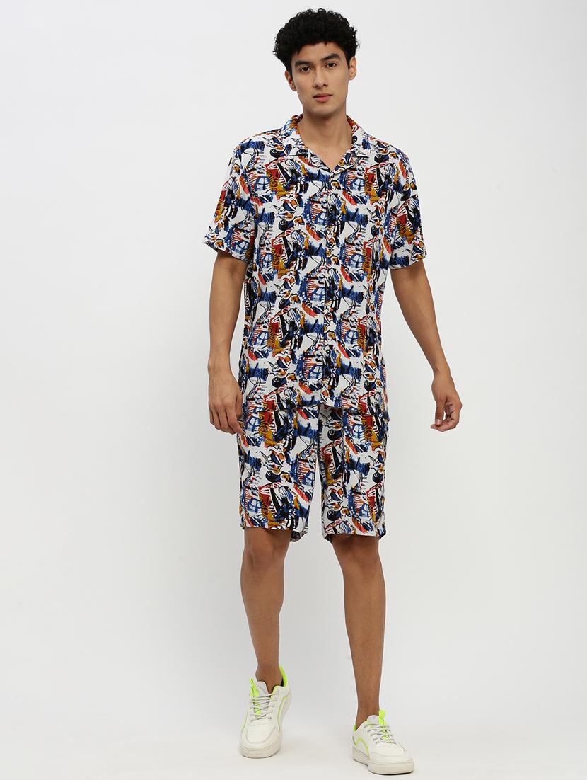 men multi colored abstract cotton blend co-ord set - 20384323 - Zoom Image - 0