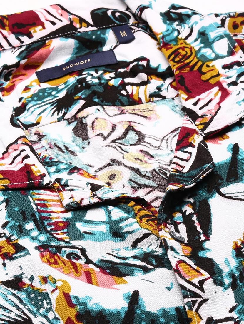 men multi colored abstract cotton blend co-ord set - 20384324 - Standard Image - 5