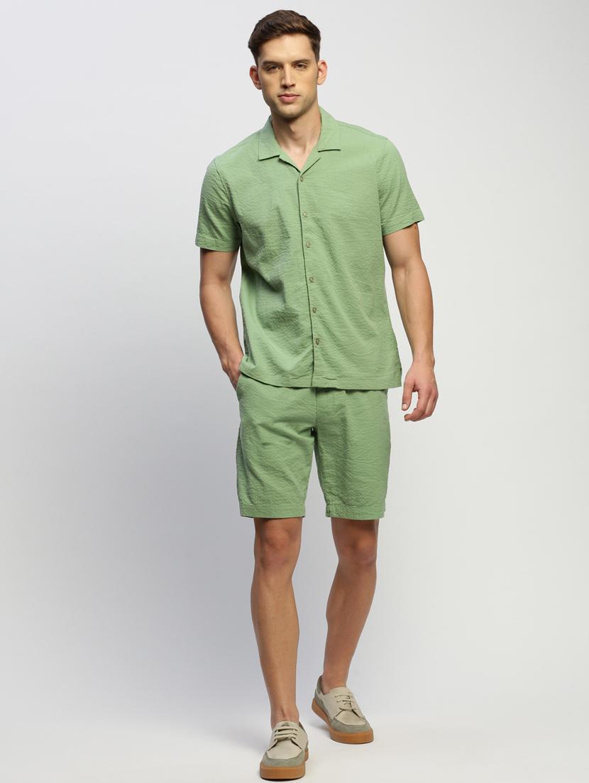 men green solid cotton blend co-ord set - 20384327 - Zoom Image - 0