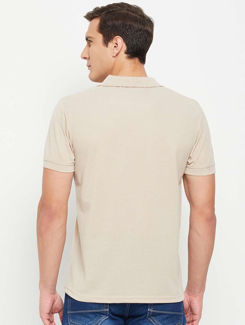 men cream polyester regular t-shirt - 20384329 -  Standard Image - 3