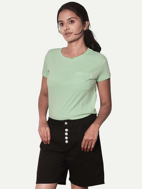 women's plain round neck t-shirt