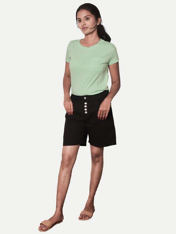 women's plain round neck t-shirt - 20384917 -  Standard Image - 3