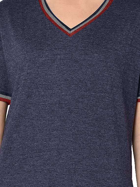 blue melange regular t-shirt - 20385055 -  Standard Image - 3