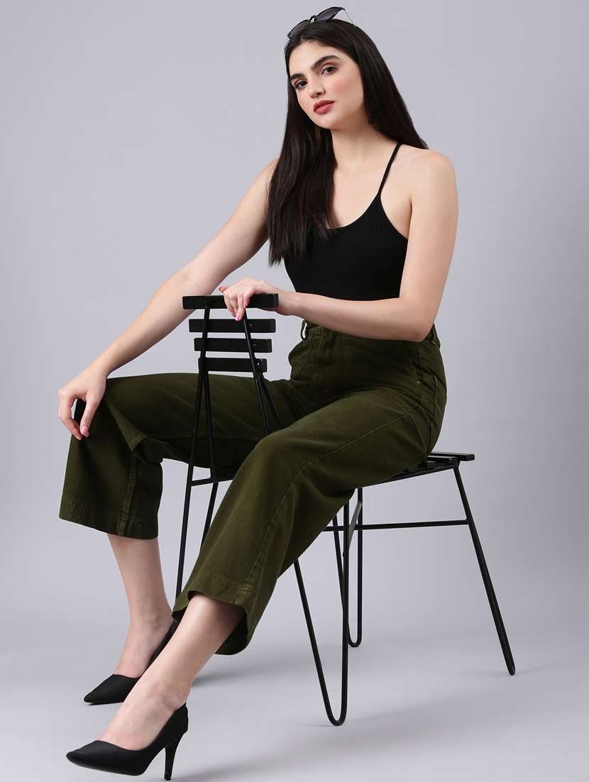 women's plain wide leg jeans - 20385134 - Standard Image - 3