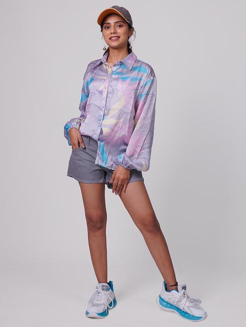 grey floral printed regular top - 20385692 - Standard Image - 0
