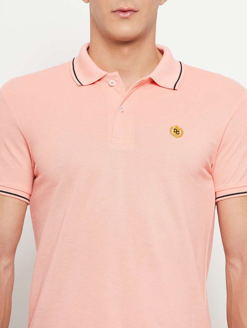 men peach polyester regular t-shirt - 20386169 -  Standard Image - 3