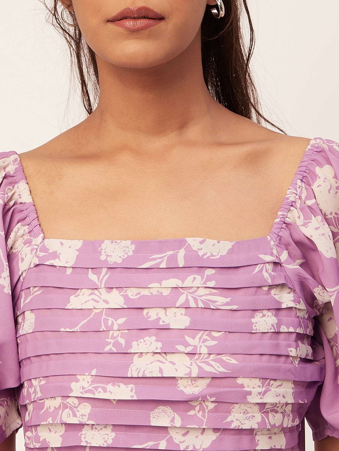 purple floral high slit dress - 20386175 -  Standard Image - 5