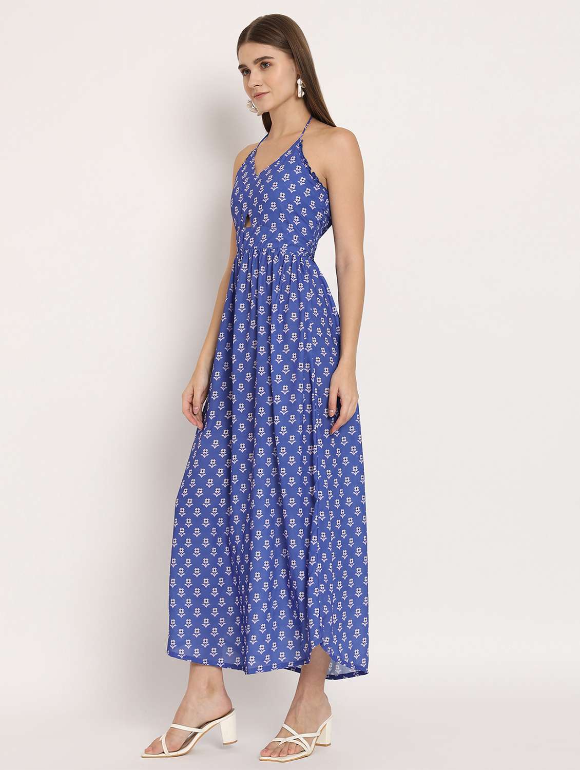 women multi color printed georgette a-line dress - 20386180 -  Standard Image - 3