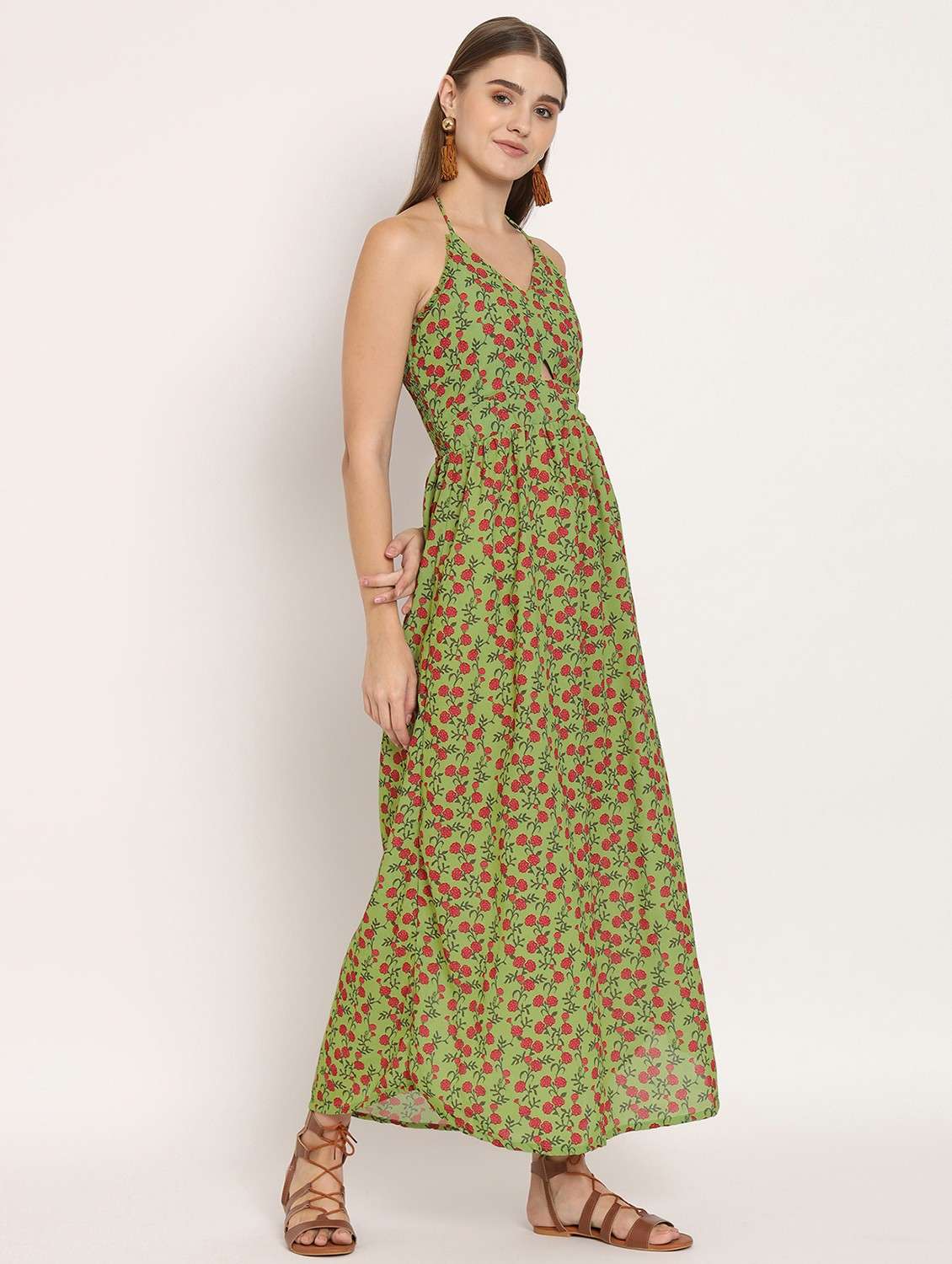 green floral print maxi dress - 20386181 -  Standard Image - 3