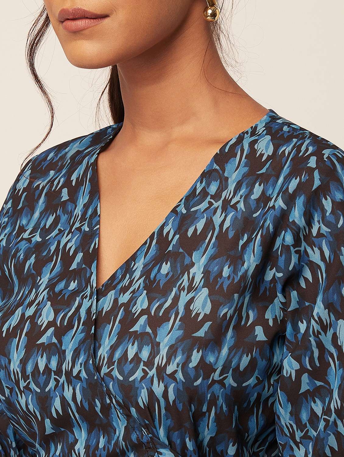 black printed wrap dress - 20386204 -  Standard Image - 5