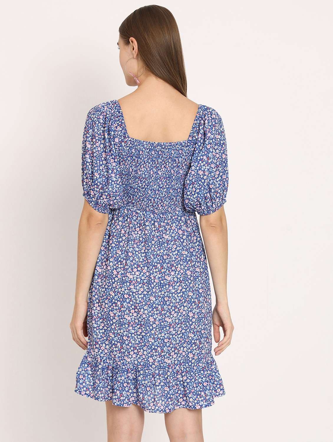 blue floral drop waist dress - 20386208 - Standard Image - 3