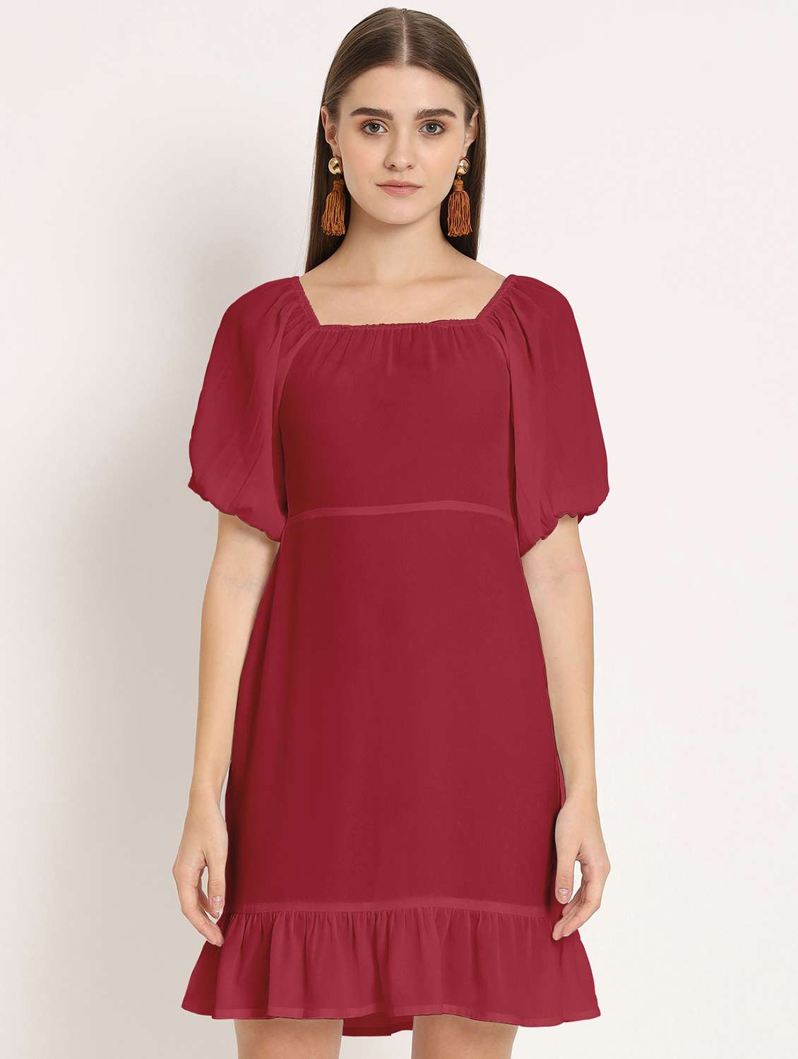 women red georgette sheath dress - 20386211 - Zoom Image - 0