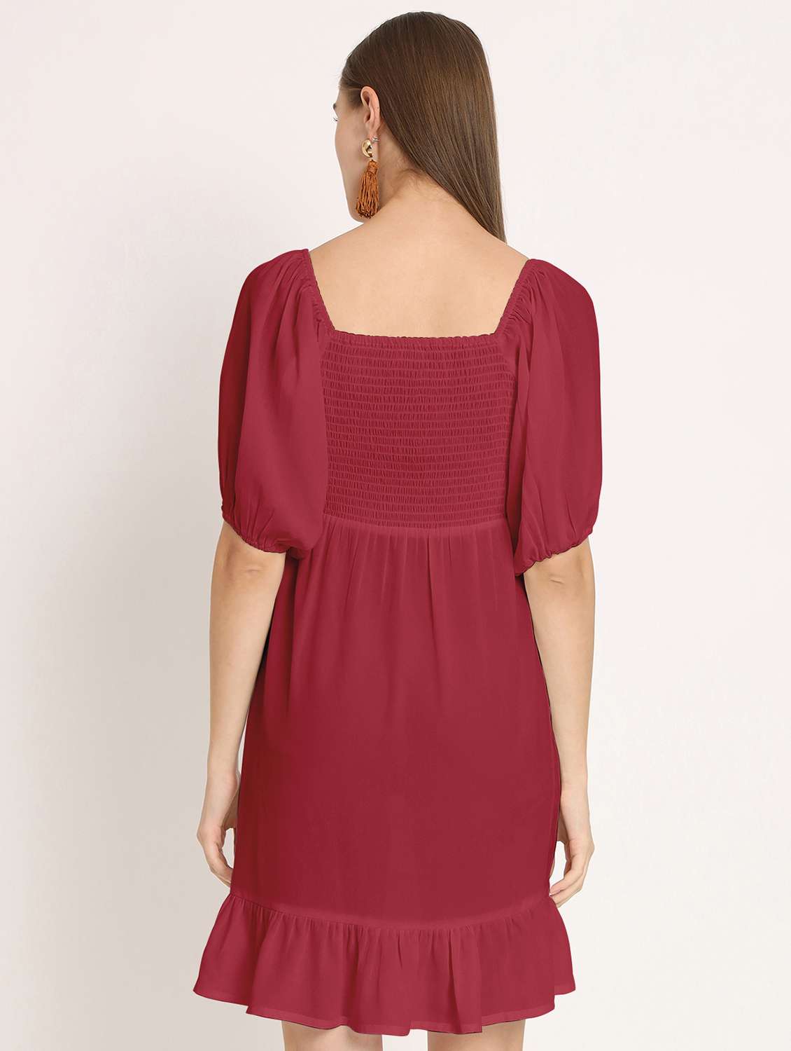 women red georgette sheath dress - 20386211 - Standard Image - 3