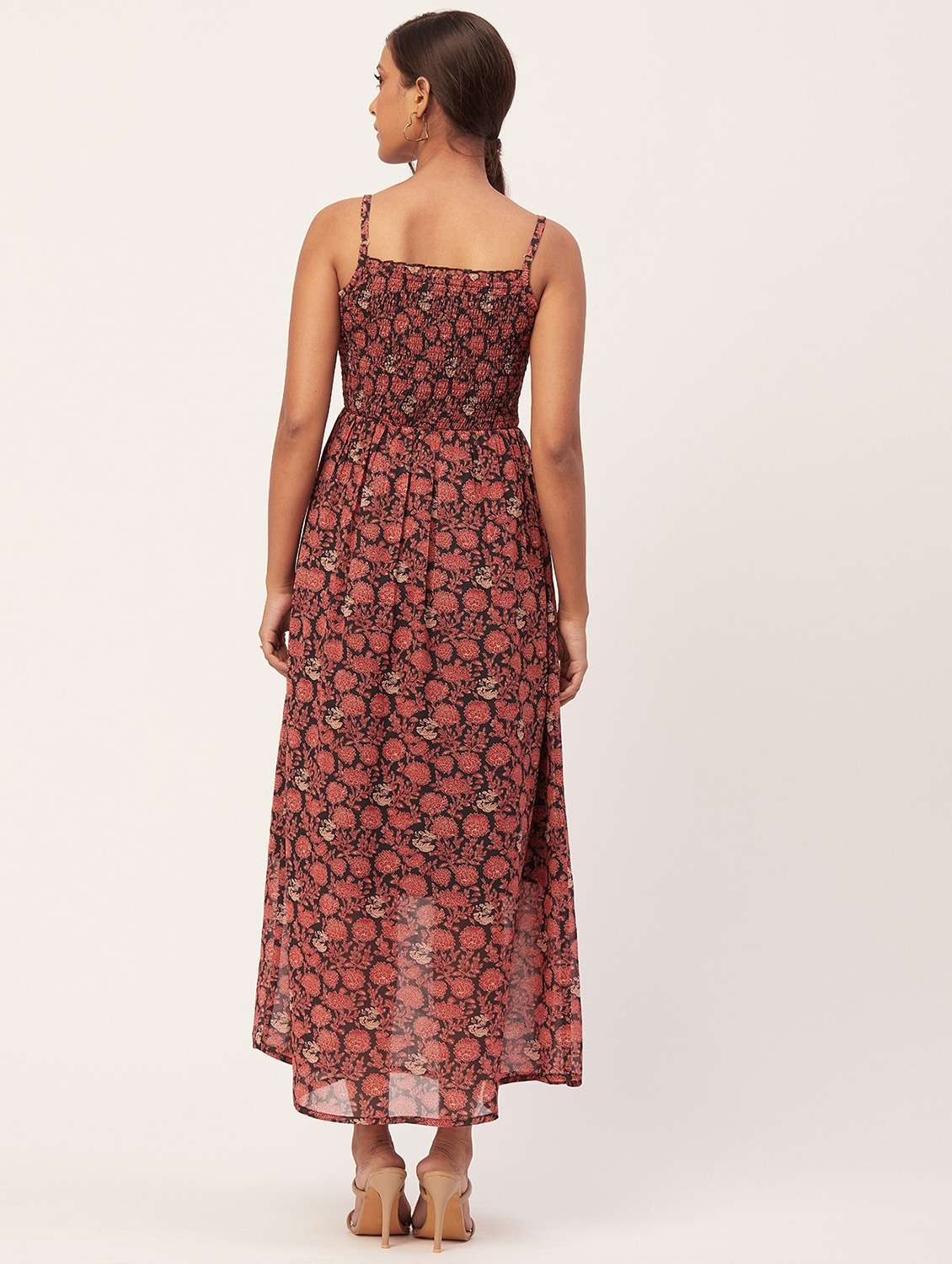 brown floral print maxi dress - 20386226 -  Standard Image - 3