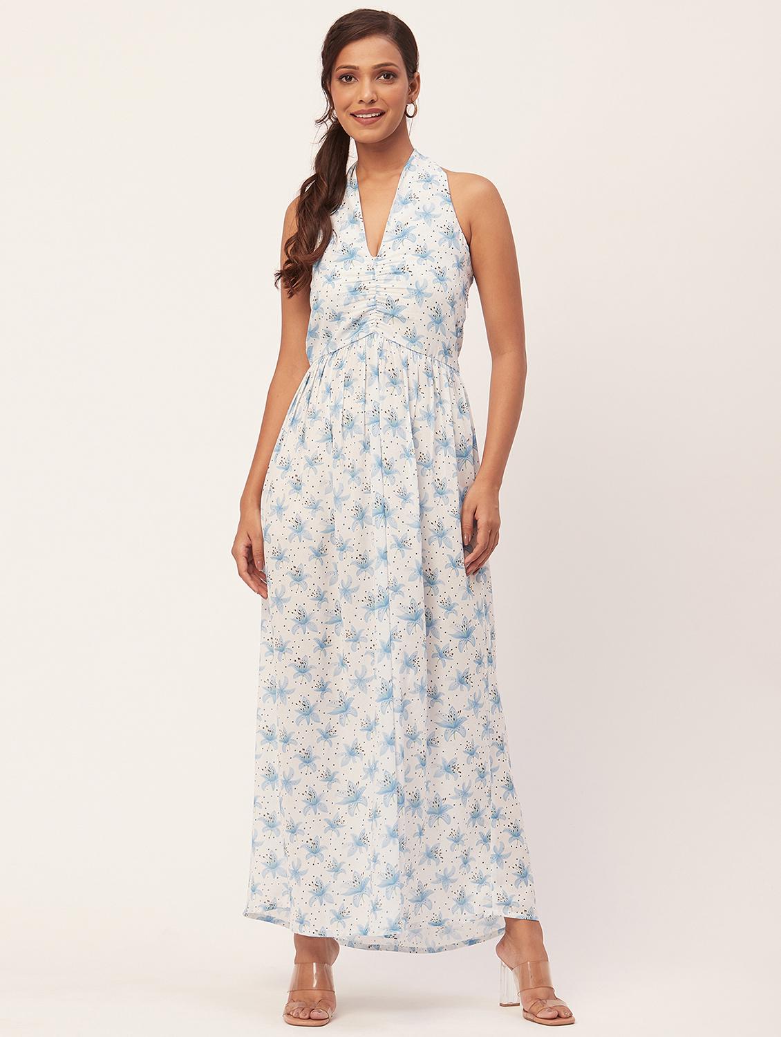 optic white floral maxi dress - 20386230 - Zoom Image - 0