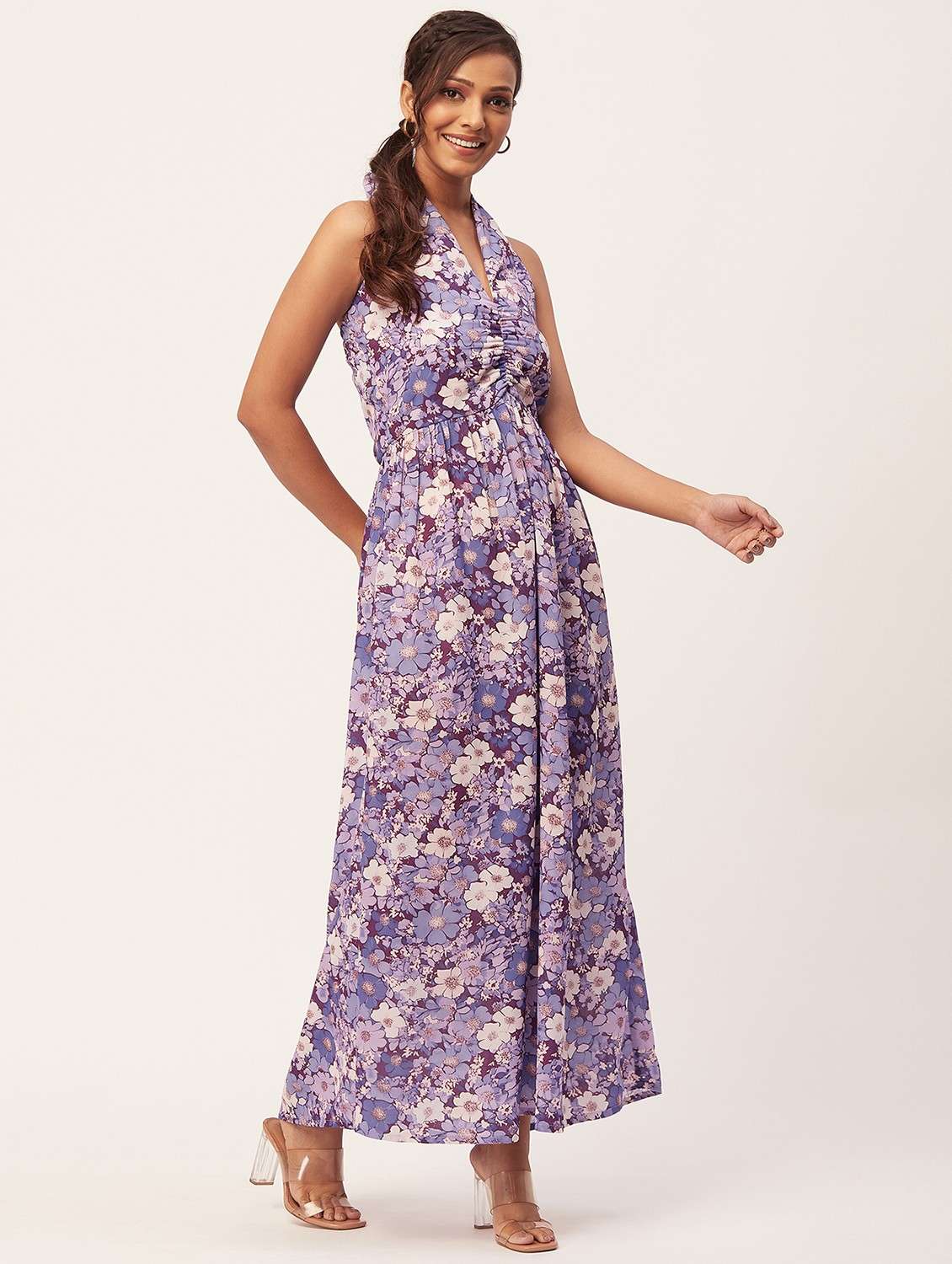 purple floral maxi dress - 20386233 -  Zoom Image - 0