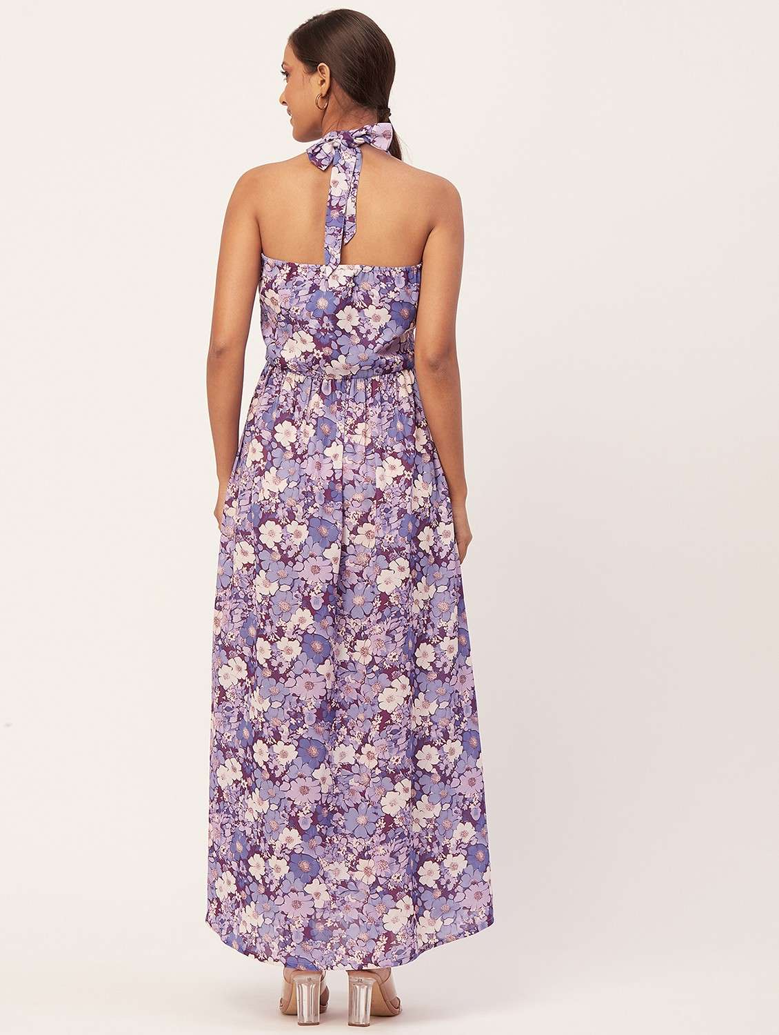 purple floral maxi dress - 20386233 - Standard Image - 3