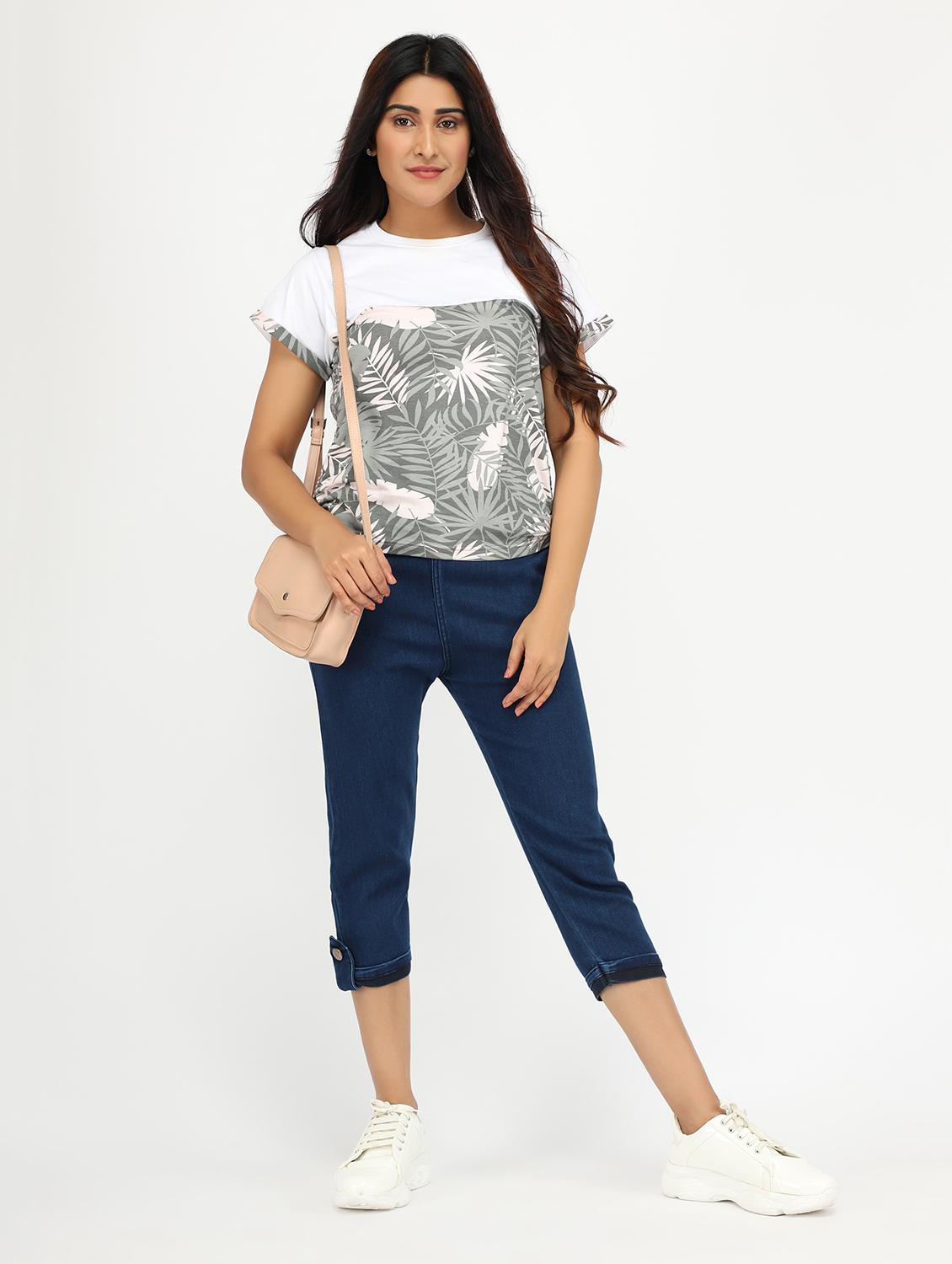 women blue skinny fit denim capri - 20386452 - Standard Image - 3