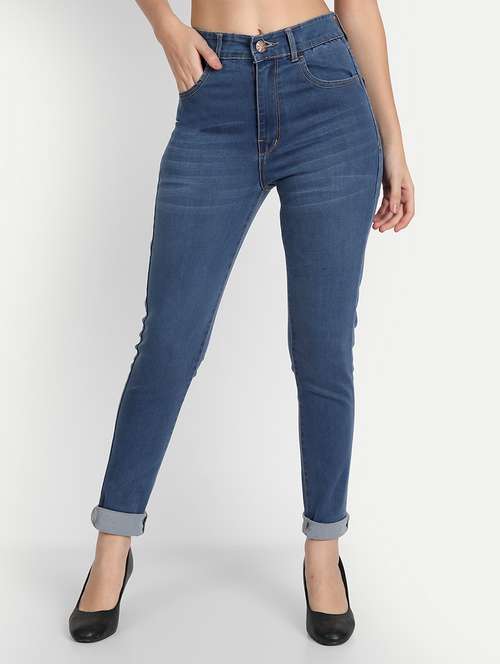 women's plain skinny fit jeans - 20386494 - Standard Image - 0