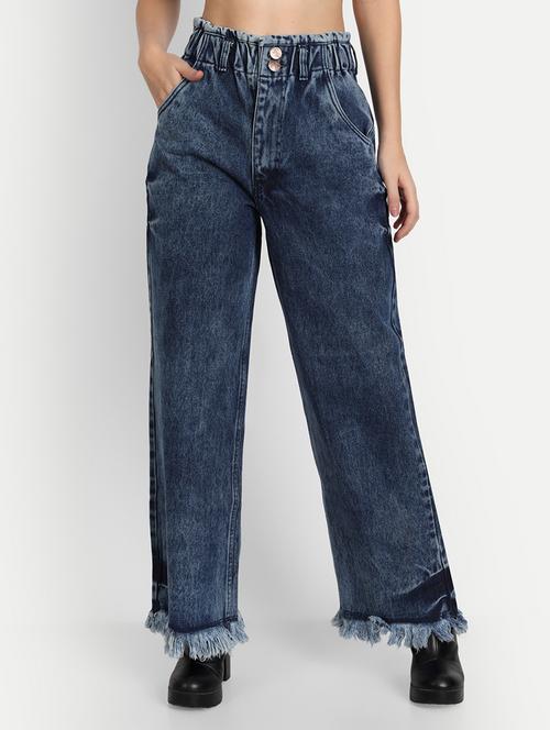 women's plain wide leg jeans - 20386500 -  Standard Image - 0