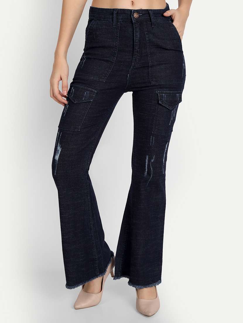 women's distress bootcut jeans - 20386505 - Zoom Image - 0