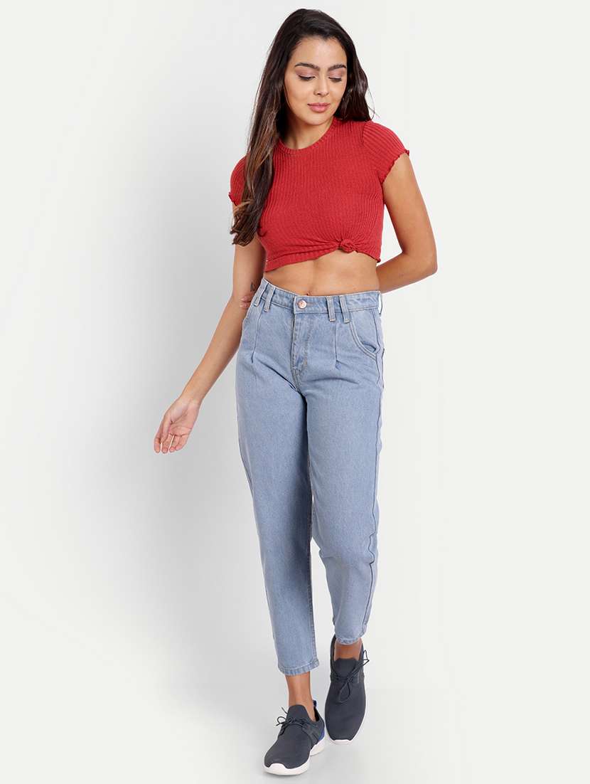 women's plain straight fit jeans - 20386521 - Standard Image - 3