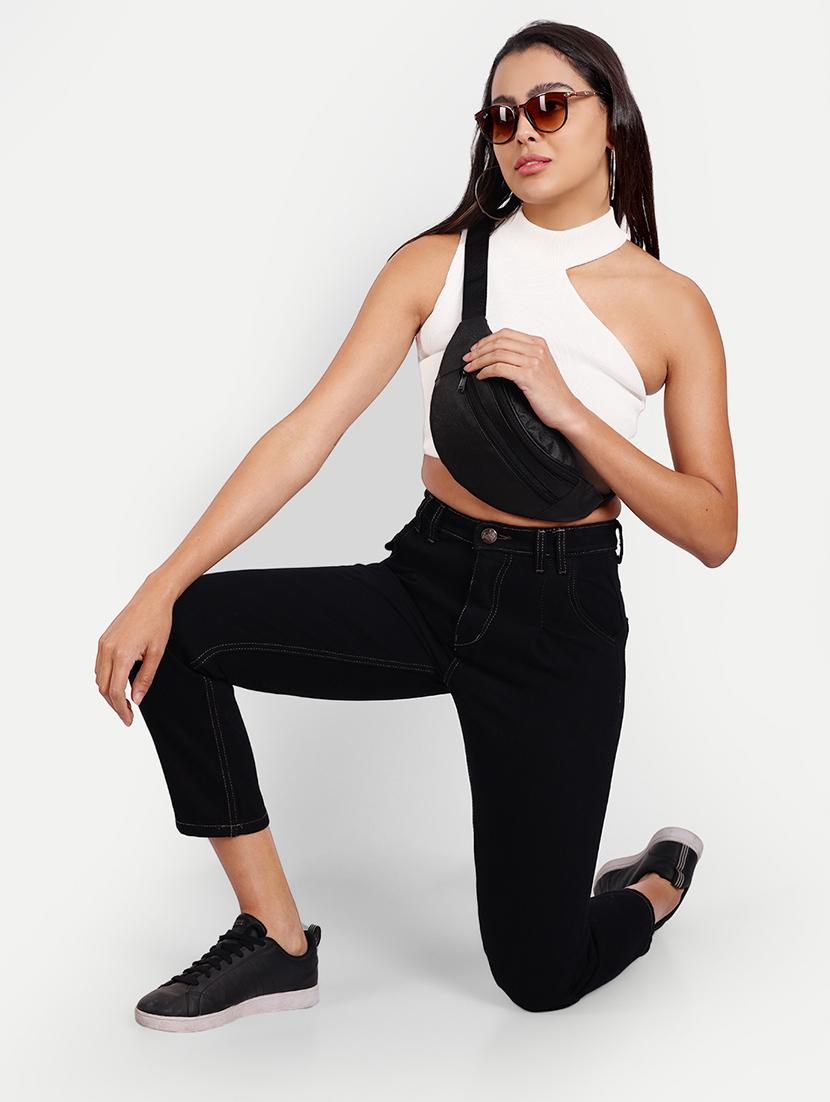 women's plain mom fit jeans - 20386524 - Standard Image - 3